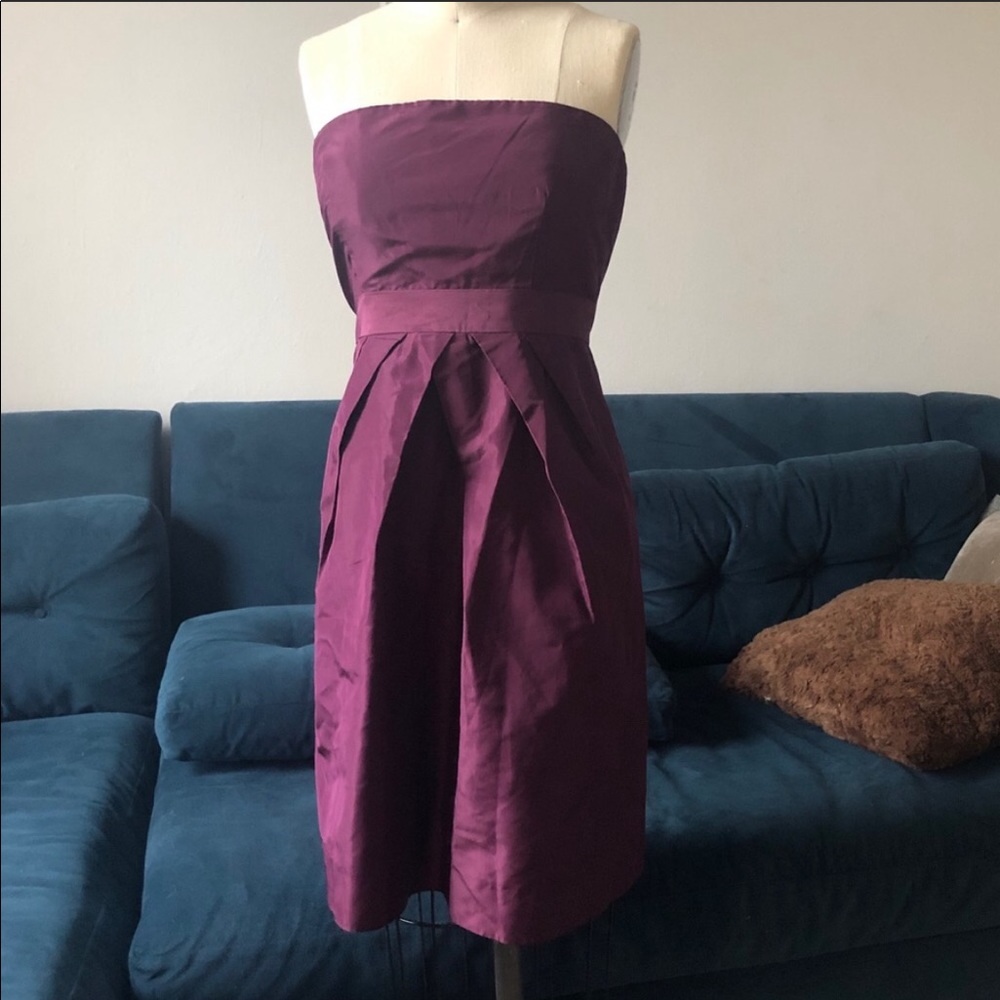 J. Crew silk empire mini dress purple jewel tone S